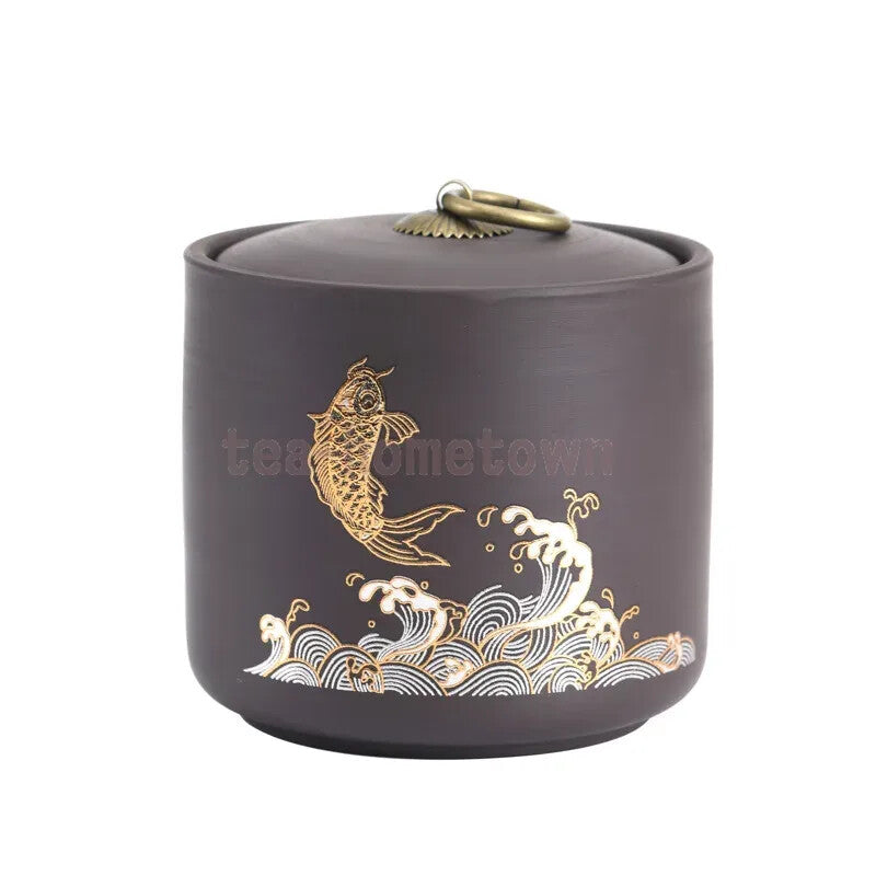 Chinese Ceramic Storage Jar, Purple Clay, Tea Jar, Home Candy Nut Sealed Box