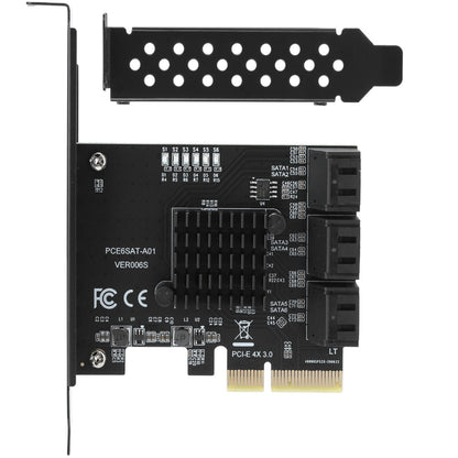 PCI-E Express to 6 Ports SATA 3.0 Controller Expansion Card Adapter 6Gbps for PC