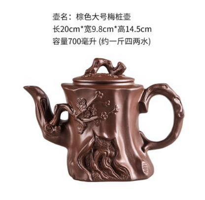 Large Capacity Purple Sand Teapot House Yixing Blossom Pot Tea Ceramic Kettle