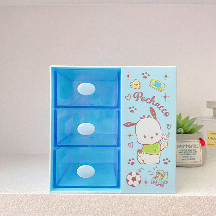 Cute Kuromi Girl Desktop Multi grid Cosmetics Storage Box Creative Pen Holder