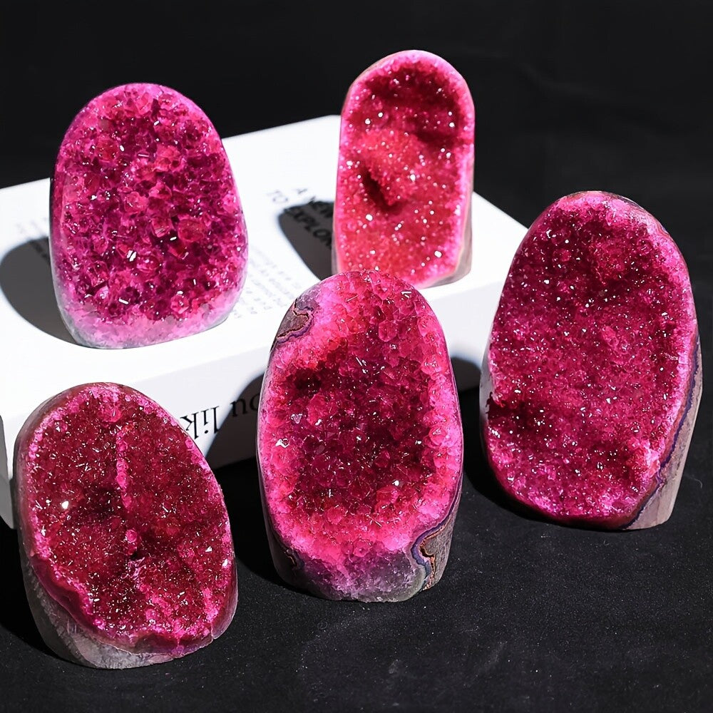 1PC Rose Red Crystal Cluster Natural Geode mineral Office Decor & Gifts