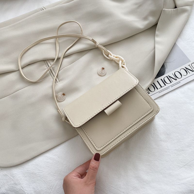 Small Crossbody Bag Lightweight Synthetic Leather Messenger Flap Handbag Purse