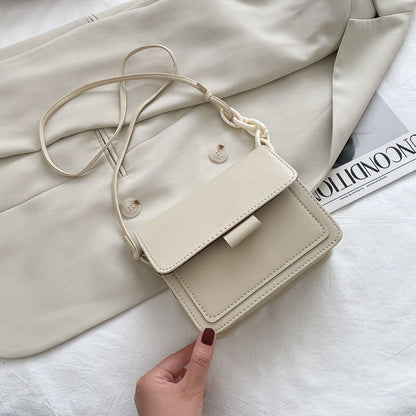Small Crossbody Bag Lightweight Synthetic Leather Messenger Flap Handbag Purse