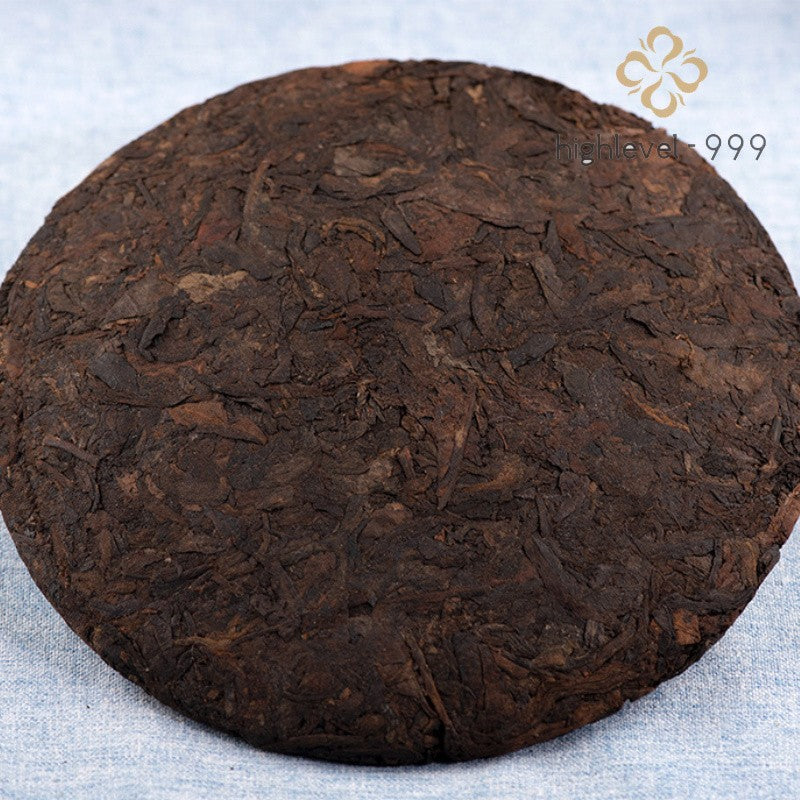 357g Ripe Pu'er Yunnan Menghai Ba Nian Chen Yun Qi Zi Compressed Tea Cake