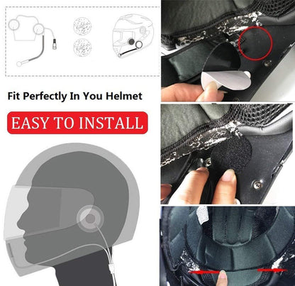 Rechargeable Motorcycle Helmet Headset Speaker Mic Bluetooth 5.0 Handsfree Music