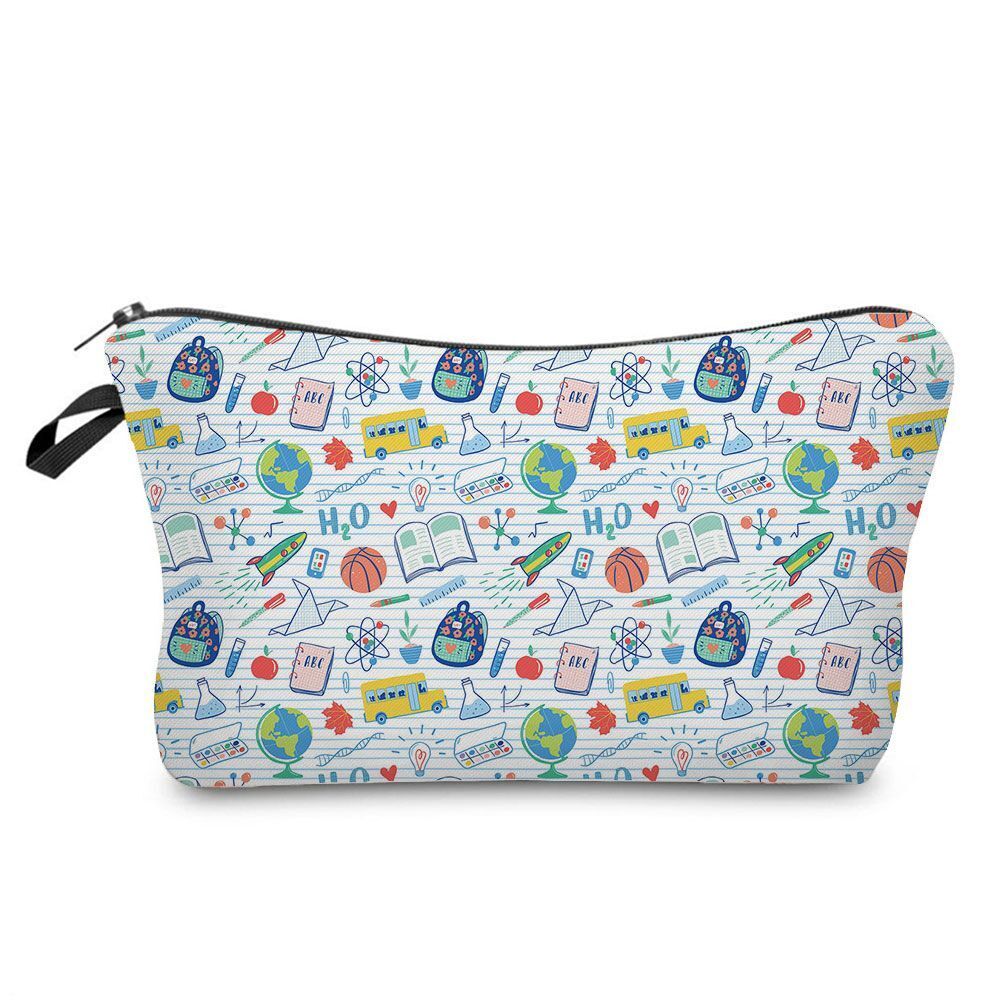 Natural Science Printed Student Pencil Case Teacher Cosmetic Storage Toilet Bag