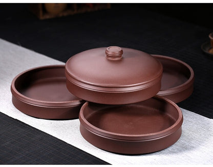 Chinese Tea Cainster With Lid Real Yixing Zisha Jar For Pu'er Tea Cake Storage
