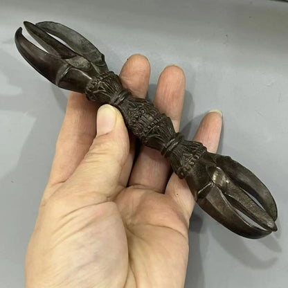 15cm Tibetan Retro Alloy Three-Strand Vajra Pestle Buddhism Ornament Collection