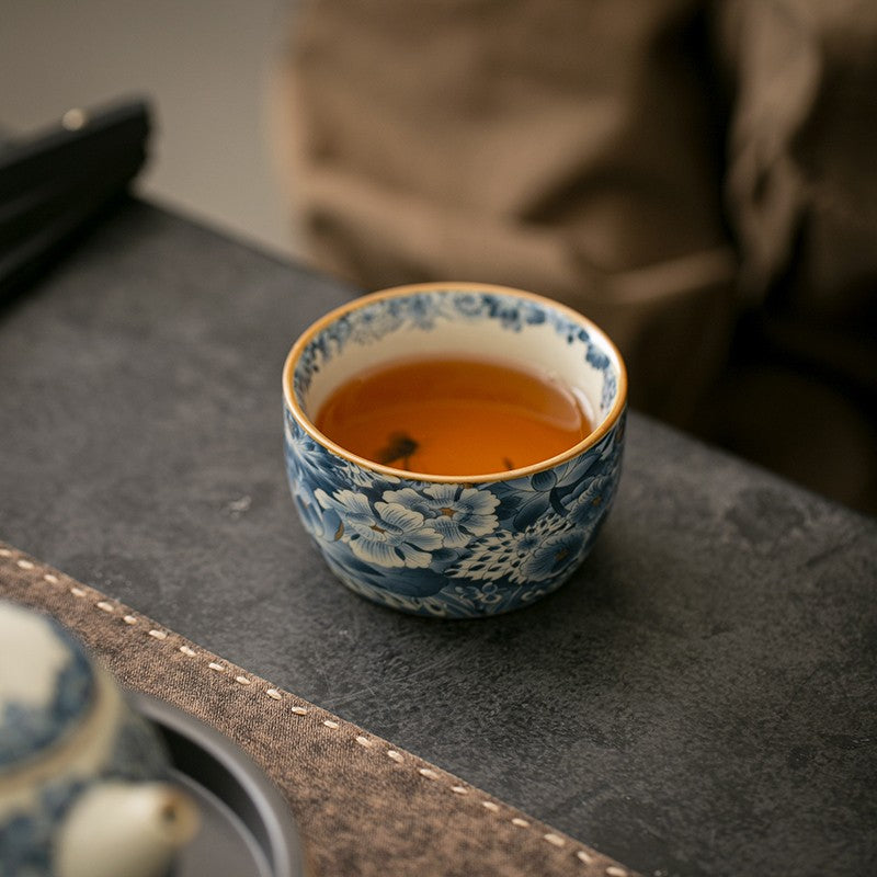 5.7cm Chinese Retro Ceramics Ru Kiln Teacup Household Tea Tasting Cup Tea Set