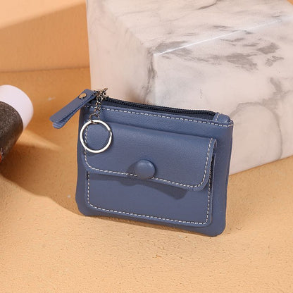 Small Coin Purse Wallet Zipper Money Bags Synthetic Leather Holder Clutch Pouch