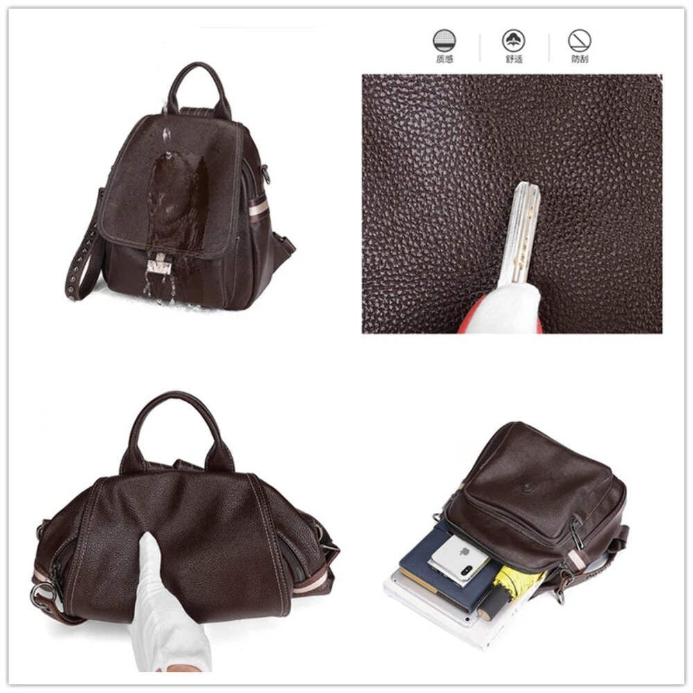 Genuine Leather Backpack Anti Theft Vintage Style