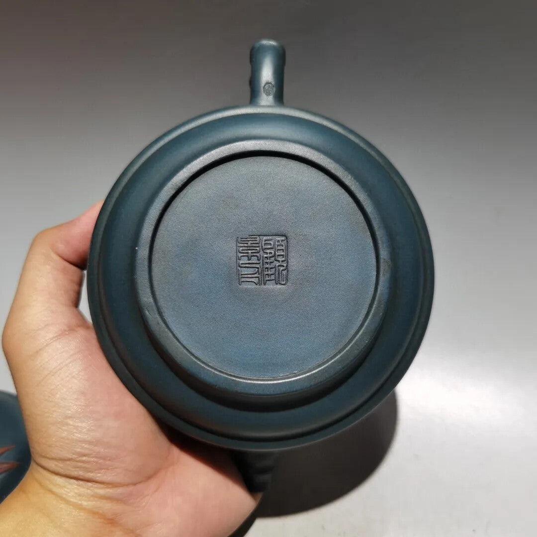 green mud China Yixing Zisha Clay Teapot Double color bamboo leaf tea pot 400ml