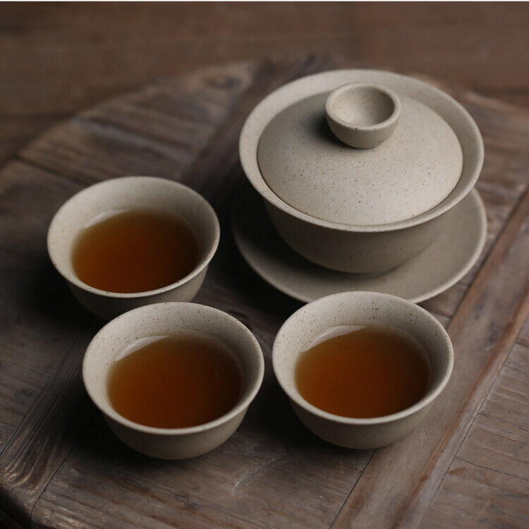Small Gaiwan Ceramic Tea Cup Covered Bowl With Saucer Lid Chinese Tureen Pottery