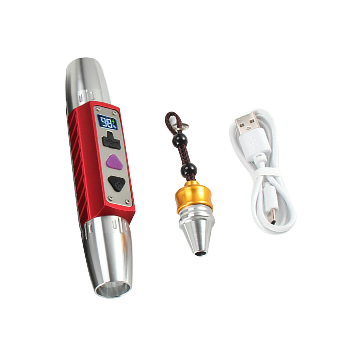 1 PC USB Rechargeable Aluminum Alloy Expert Jade Flashlight Four Light Sources