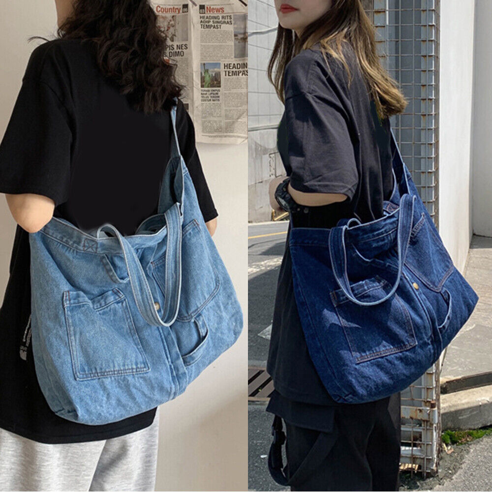 Women Denim Handbag Shoulder Crossbody Bag Tote Messenger Travel Satchel Purse