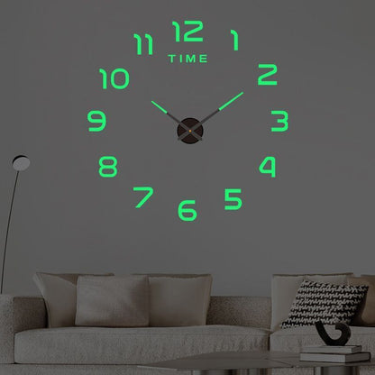 DIY Wall Clocks Creative Acrylic Punch-Free Luminous Living Room Home Decor 16in