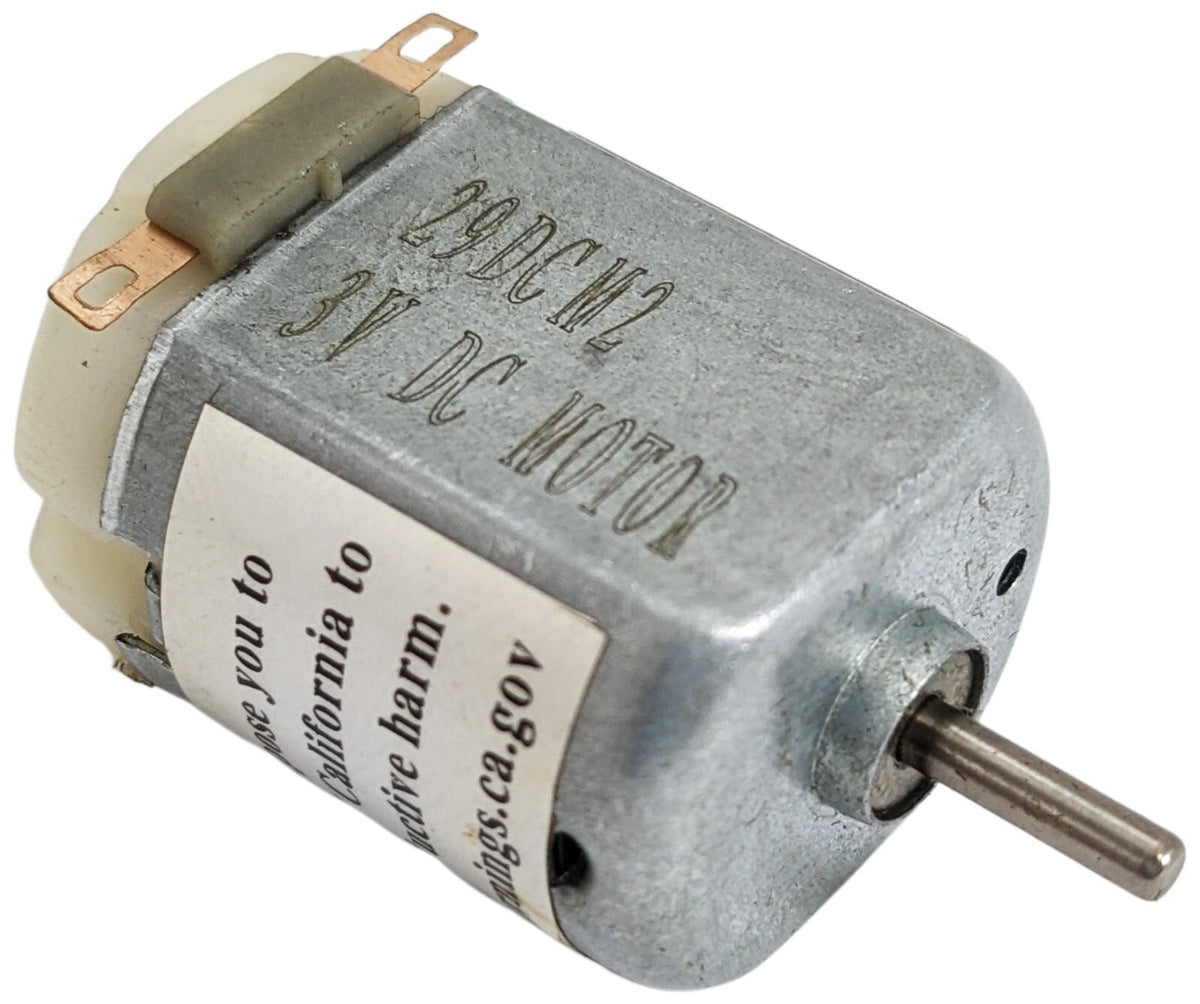 3V DC Motor for Solar Use - 11,000 RPM, ⌀2mm Shaft (0.98" x 0.79" x 0.59" Body)