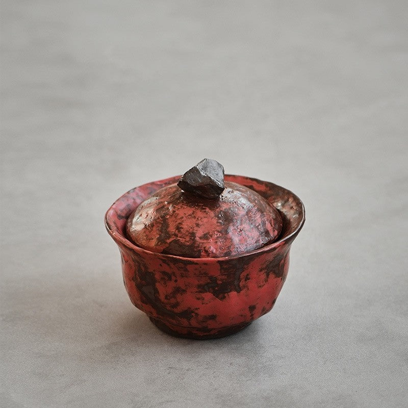 Ceramic Gaiwan Tureen Crude Pottery Japanese Style Bowl With Lid For Tea China