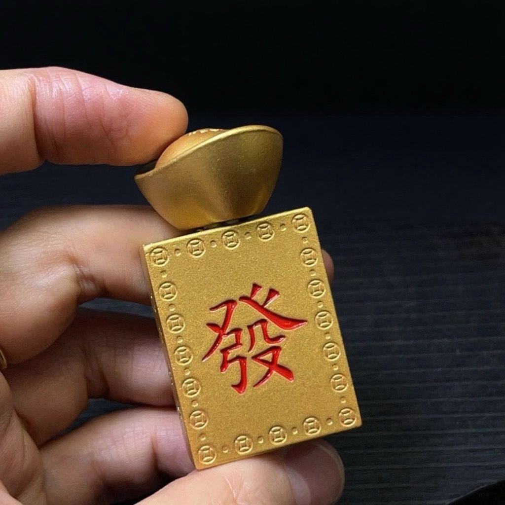 Spinning Ingot Wealth Ornament Rotating Lucky Desk Decor Handheld Piece