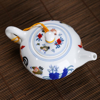 200ml Retro Chicken Pattern Teapot Kung Fu Tea Set Ceramic Creative Tea Kettle