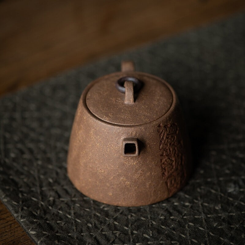 Traditional Craft Full Handmade Tea Pot Chinese Character Carve Yixing Zisha Pot