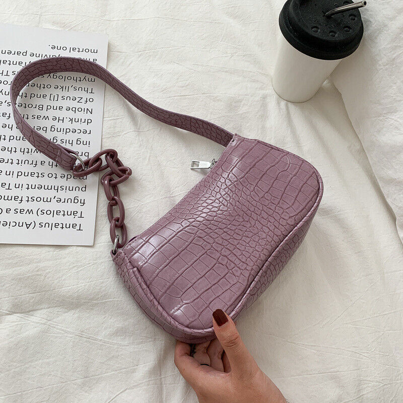 Women's Shoulder Bag PU Leather Milk Tea Bag Sling Handbag Zipper Square Bag