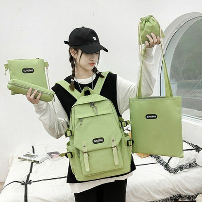 Backpacks 5 Piece Sets Casual School Bags Teenage Girls Womens Travel Bookbags
