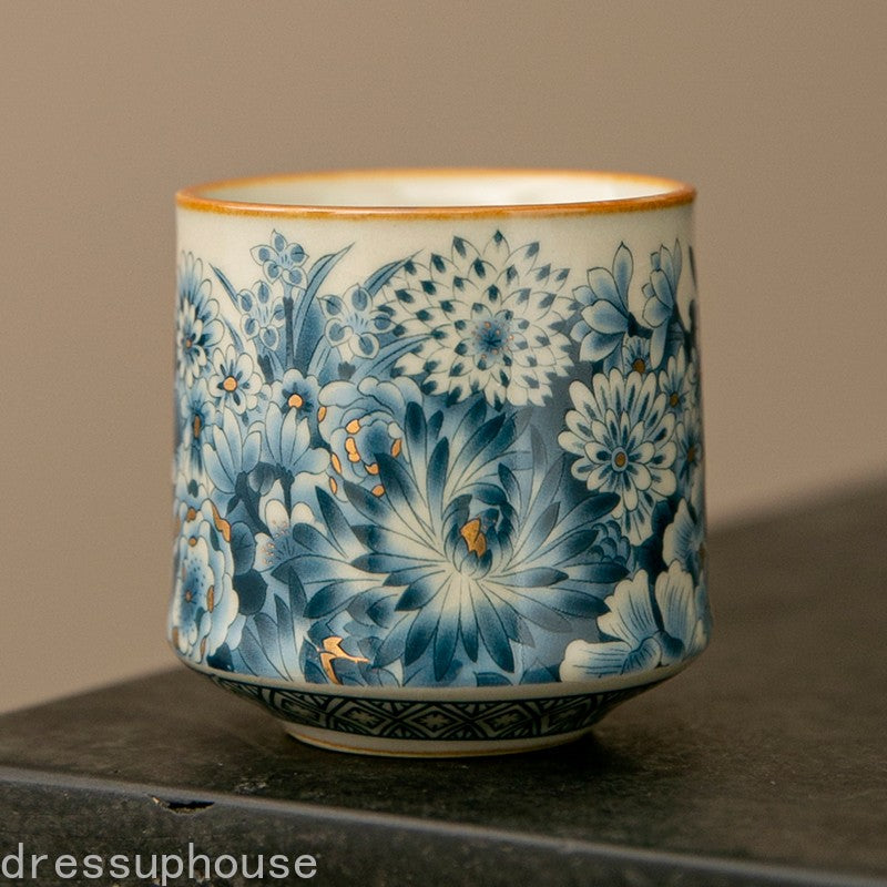 5.7cm Chinese Retro Ceramics Ru Kiln Teacup Household Tea Tasting Cup Tea Set