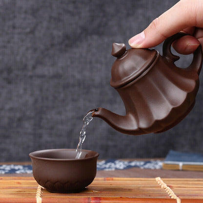 Handcarved Purple Clay Teapot 120Cc Combined with Diamond Teapot