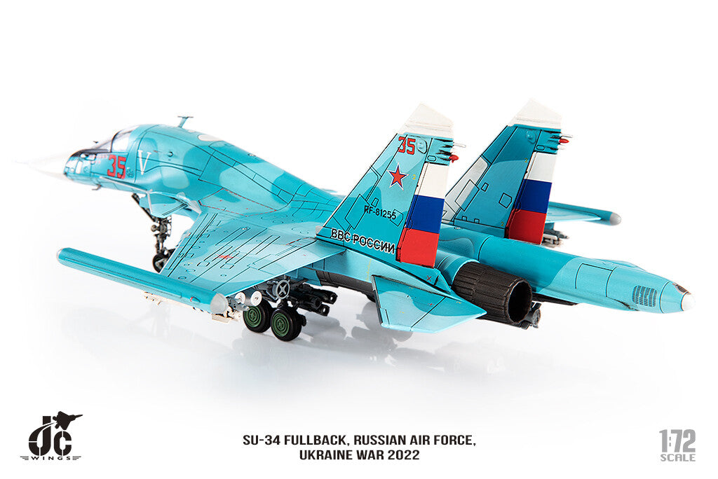 1:72 JC Wing SU-34 FULLBACK, UKRAINE WAR 2022 Fighter Diecast Aircraft Model