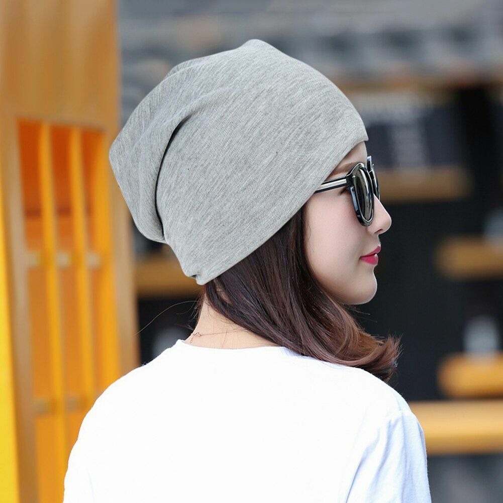 Unisex New Winter Hat Cotton Solid Warm Knitted Caps Beanies Streetwear Fashion