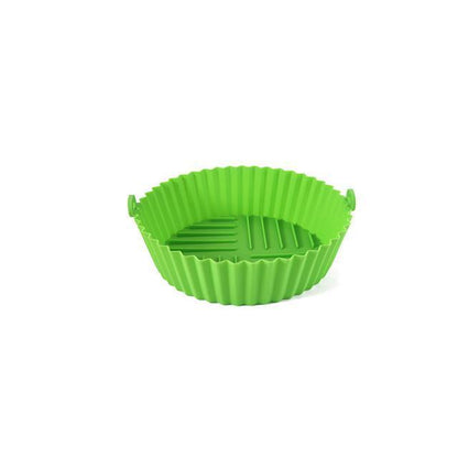 1pc Silicone Air Fryer Baking Tray Circular Foldable Food Grade High Temperature