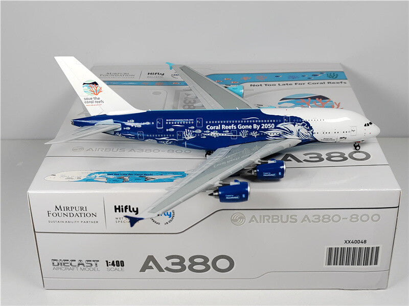 JC Wings Portugal HiFly FOR AIRBUS A380 9H-MIP 1:400 Aircraft Pre-built Model
