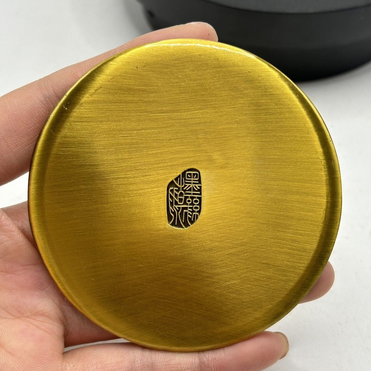 2pcs Vintage Qianlong Enamel Teacup Coaster 7.7cm Brass Collectible