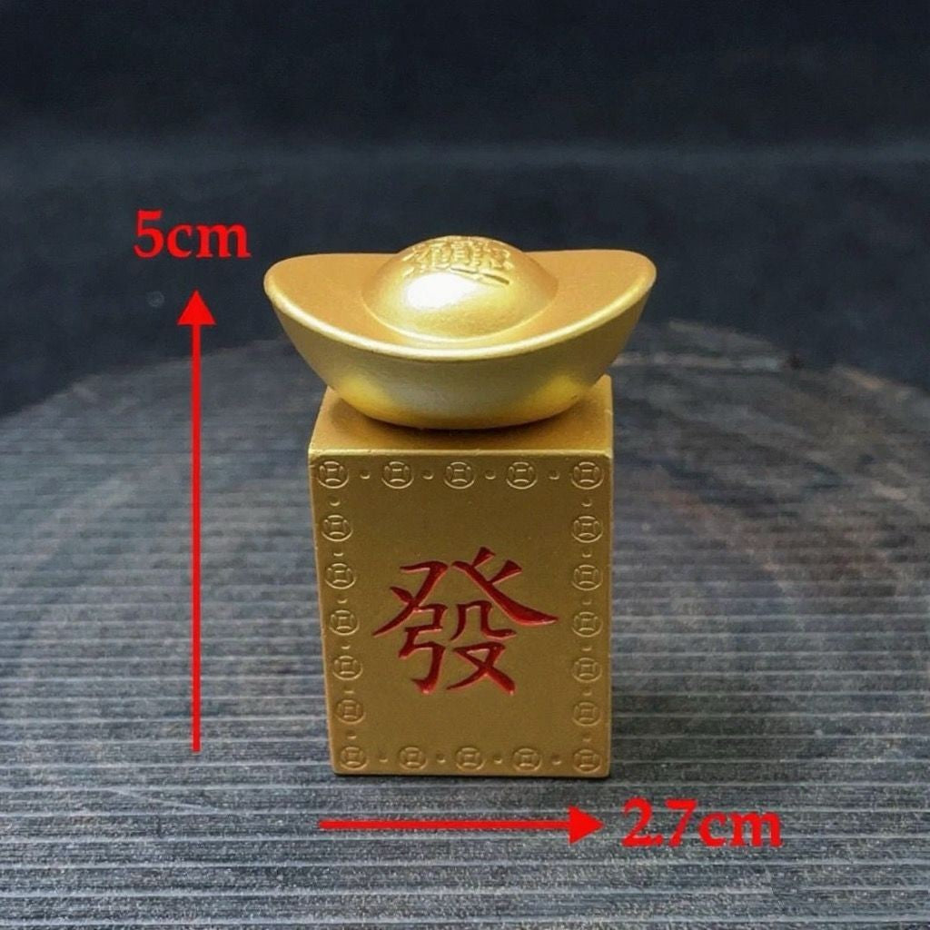 Spinning Ingot Wealth Ornament Rotating Lucky Desk Decor Handheld Piece