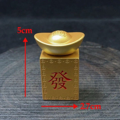 Spinning Ingot Wealth Ornament Rotating Lucky Desk Decor Handheld Piece