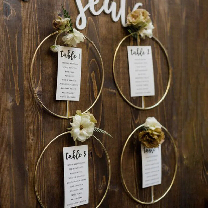 Floral Hoop Round Metal Wreath Macrame Wedding Engagement DIY Dream Catcher Ring