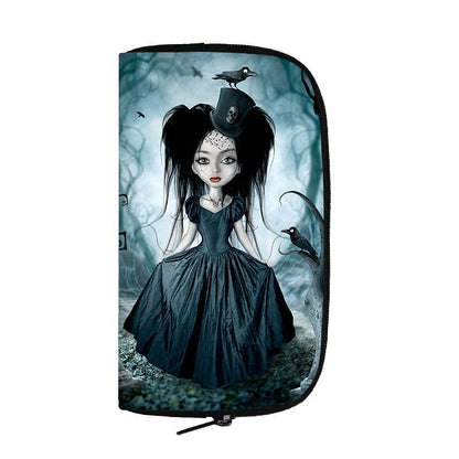 Cartoon Gothic Wallets Cute Purse Clutch Bag Phone Holder Ladies Coin Bags Long