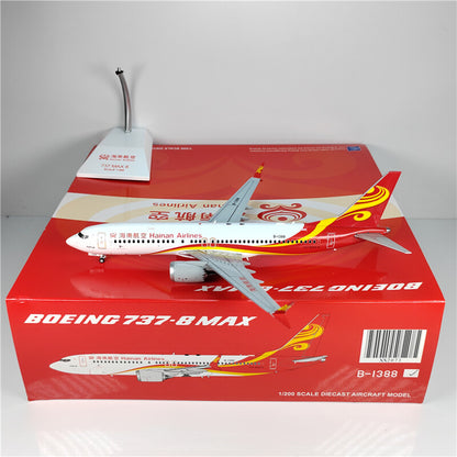 1:200 JC Wings Hainan Airlines BOEING 737 MAX8 Passenger Airplane Diecast Model