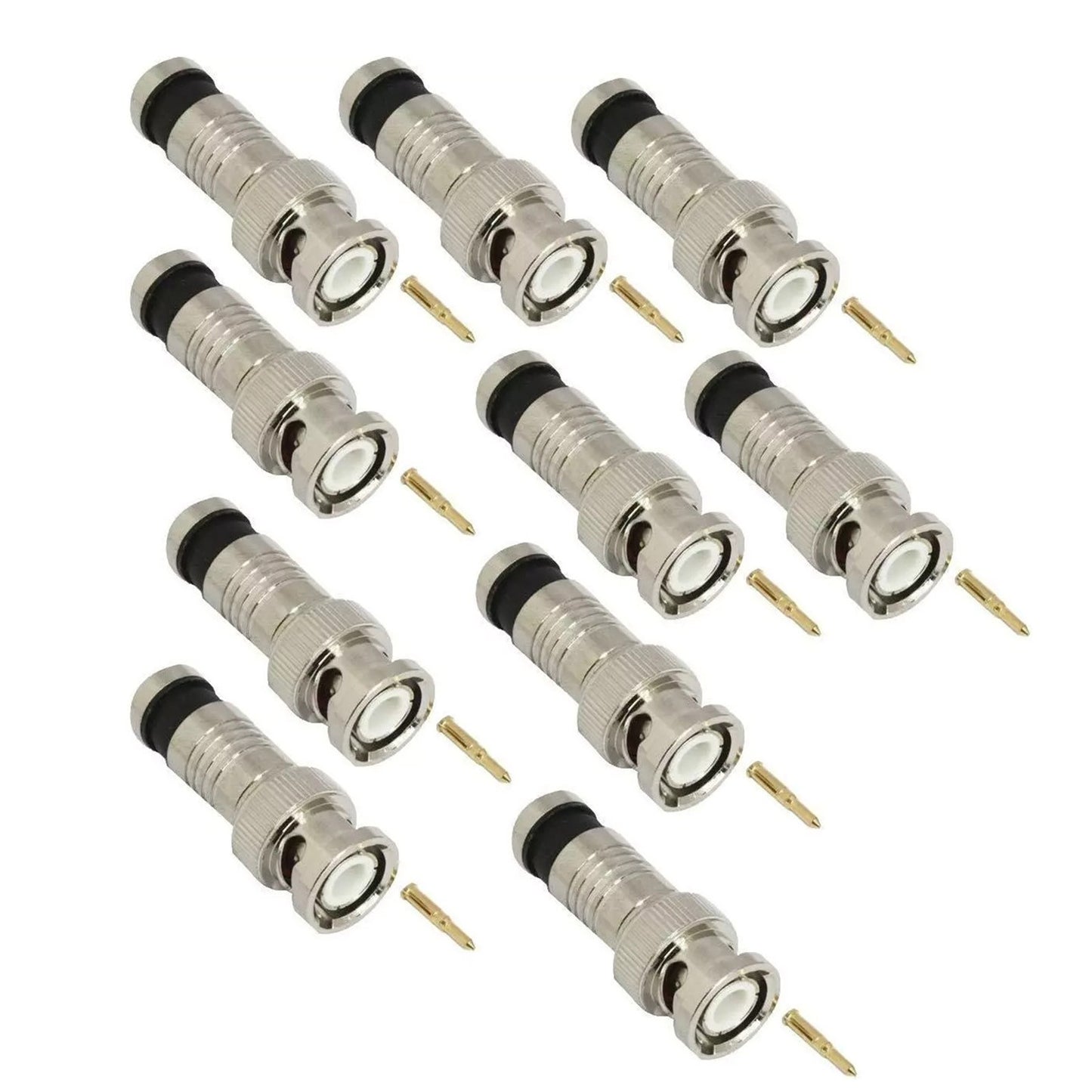 Premium Adapter BNC Compression Connector for CCTV Camera RG6 Coax Cables 10x