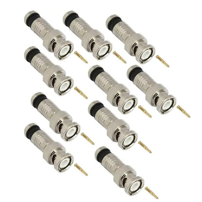 Premium Adapter BNC Compression Connector for CCTV Camera RG6 Coax Cables 10x
