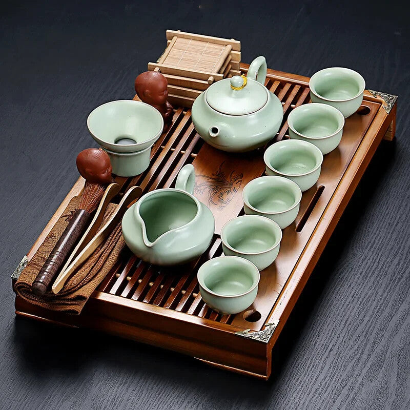 Purple Clay Chinese Tea Cup Set Porcelain Vintage Simple Kung Fu Luxury Tea Set