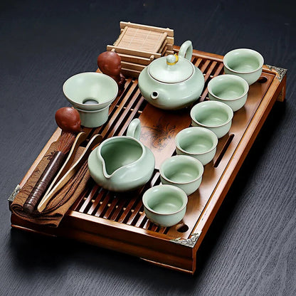 Purple Clay Chinese Tea Cup Set Porcelain Vintage Simple Kung Fu Luxury Tea Set