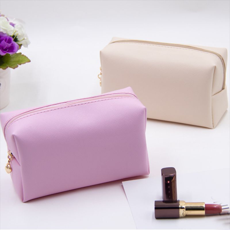 Small Cosmetic Bag Synthetic Leather Waterproof Make Up Bag Traveling Organizer