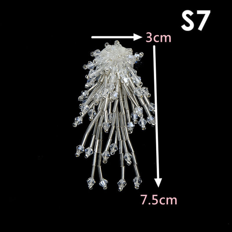 Tassel Nail Bead Cloth Paste Bag Earrings Jewelry Accessories Patch DIY Material