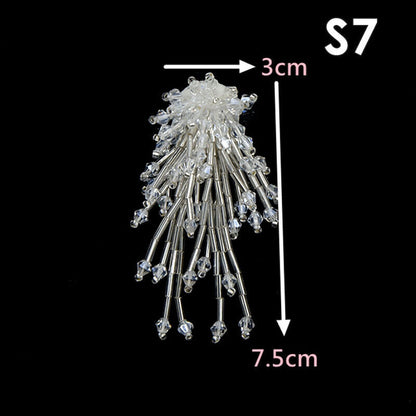 Tassel Nail Bead Cloth Paste Bag Earrings Jewelry Accessories Patch DIY Material