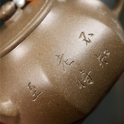 380ml marked tea pot hand carved real yixing zisha qing duan clay master pot new