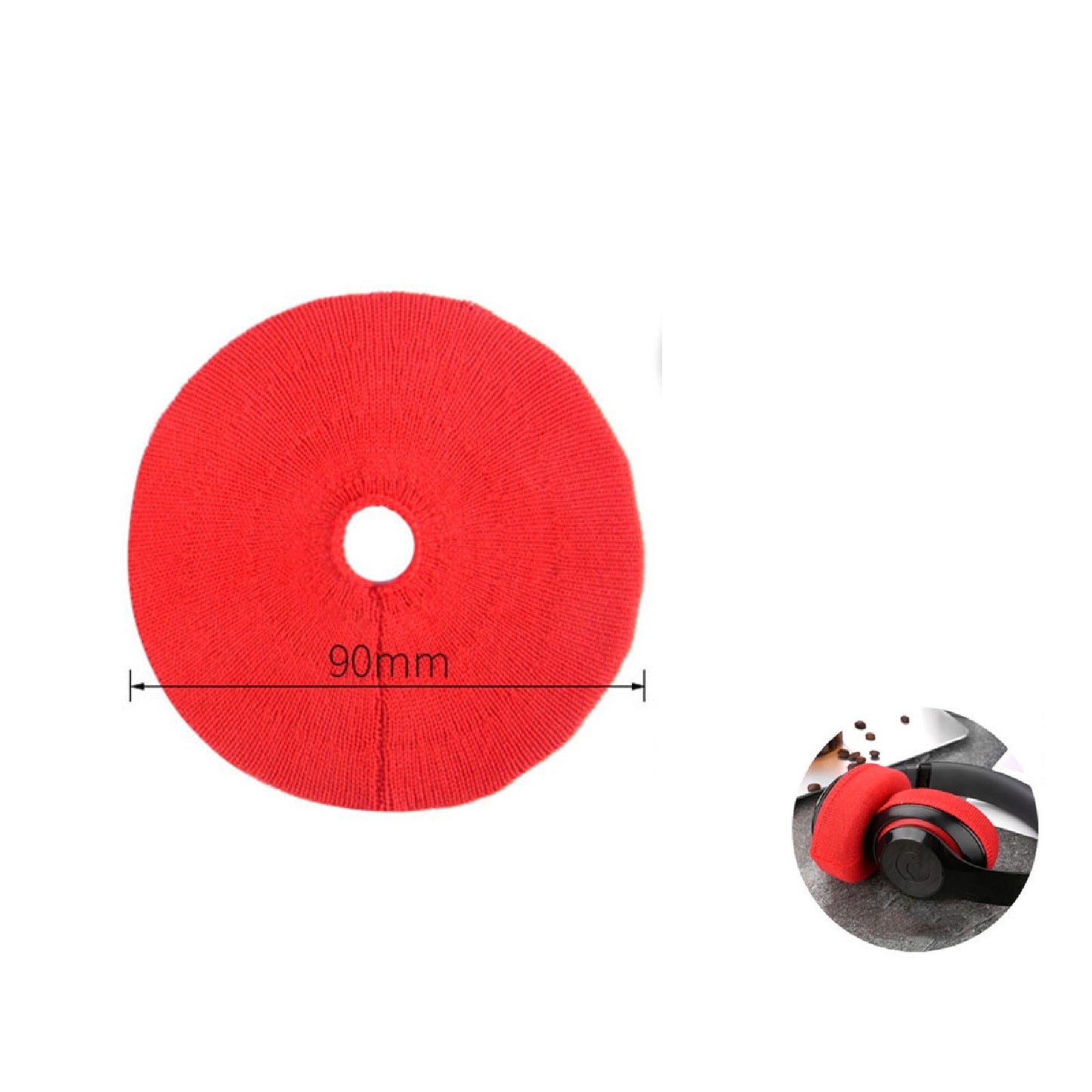 1Pair Red Anti-dust Velour Fabric Case Cover For On-ear Over-ear Headphones ss