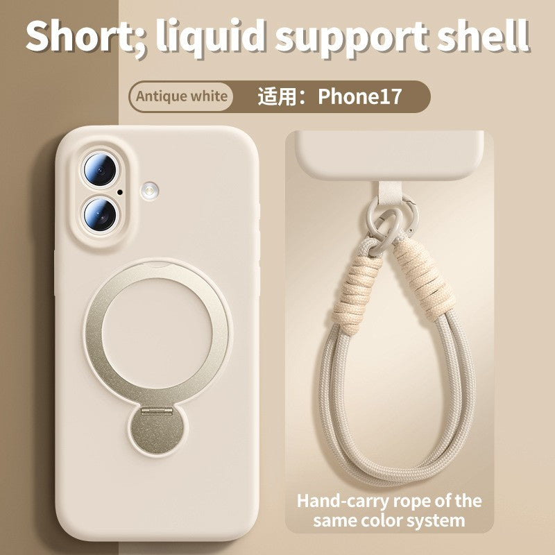 360° Rotation Bracket Holder Clear Back Cover Case for iPhone17pro max/16/15/14
