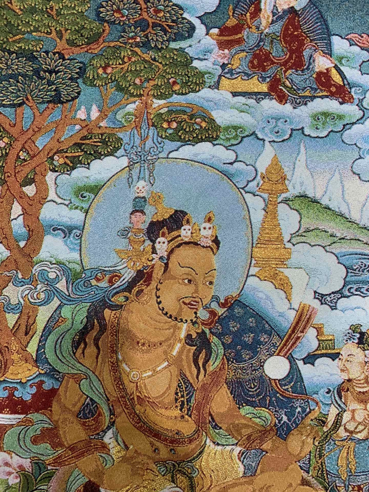 36"Tibet Tibetan Cloth Silk Guru Padmasambhava Eight Change Tangka Thangka Mural